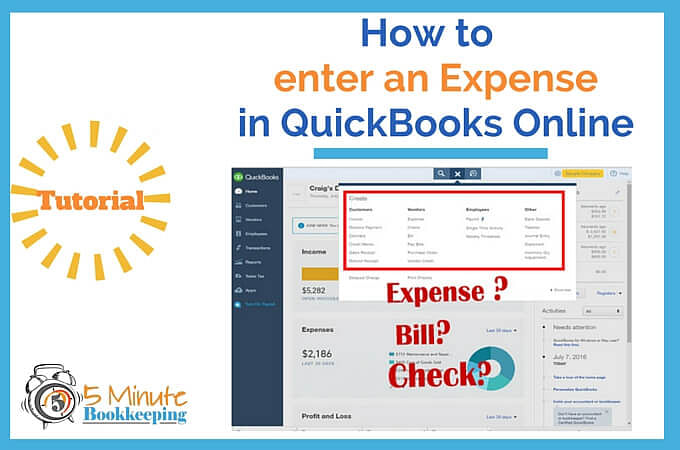 how to enter expenses in quickbooks with reminder